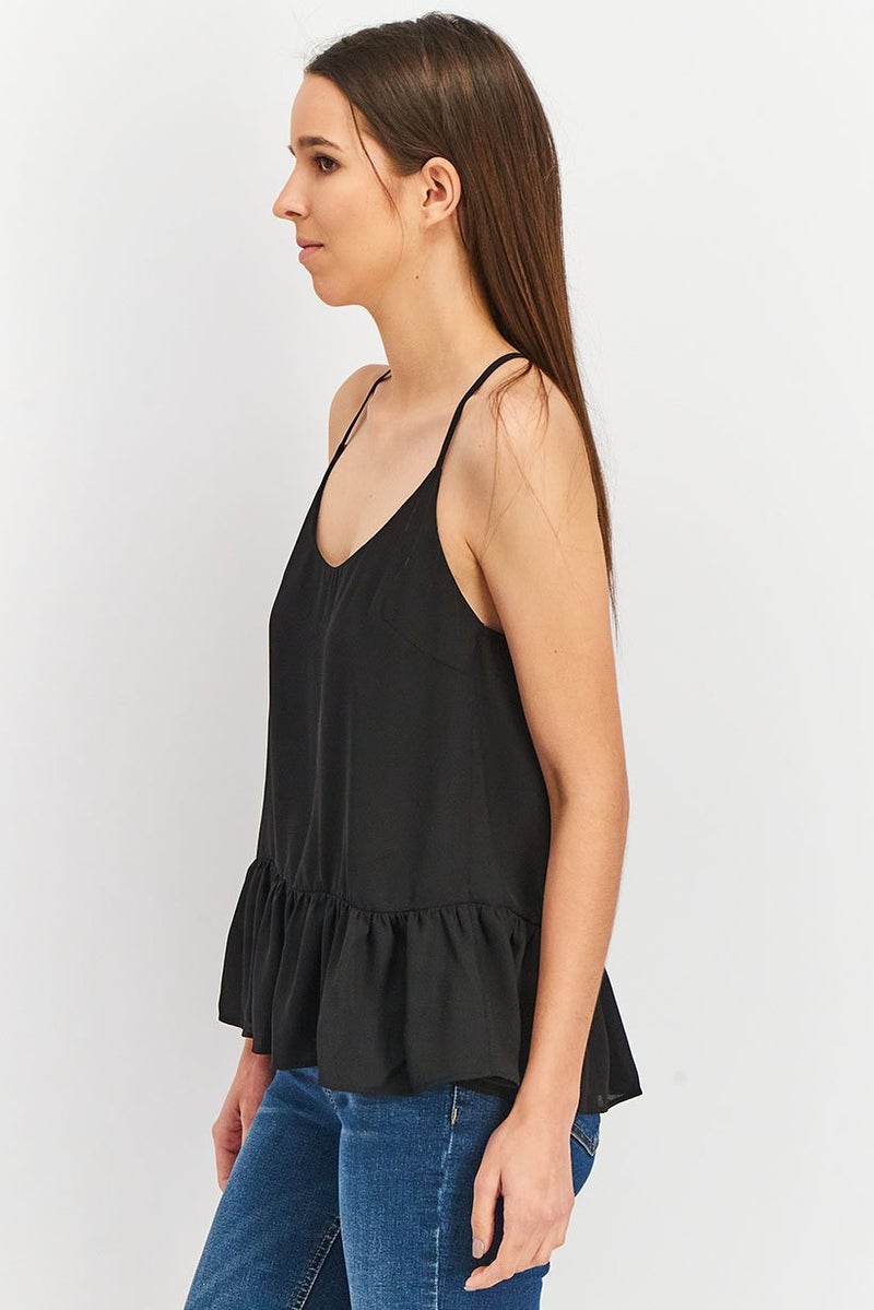 ASOS تصميم أسوس بلوزة نسائية بلا أكمام على شكل حرف U، سوداء - Image 2